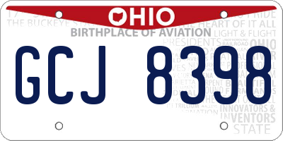 OH license plate GCJ8398