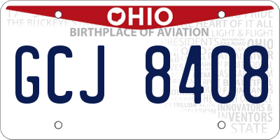 OH license plate GCJ8408