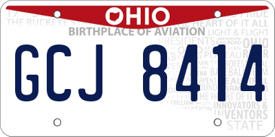 OH license plate GCJ8414