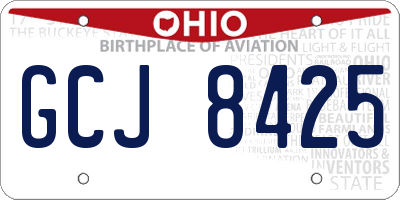 OH license plate GCJ8425