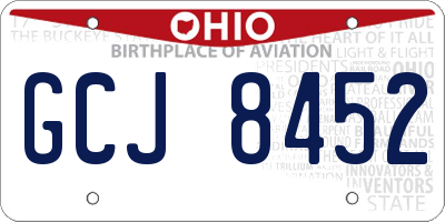OH license plate GCJ8452