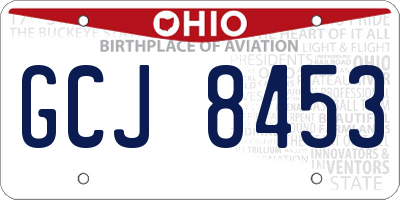 OH license plate GCJ8453