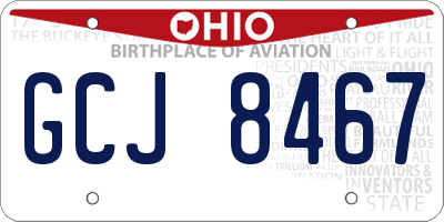 OH license plate GCJ8467
