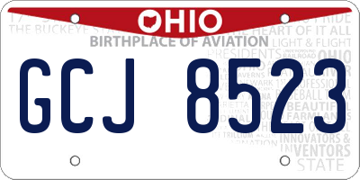 OH license plate GCJ8523