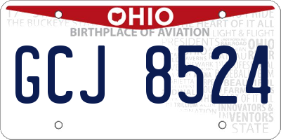 OH license plate GCJ8524