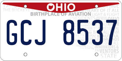 OH license plate GCJ8537