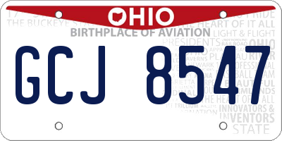 OH license plate GCJ8547