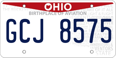 OH license plate GCJ8575