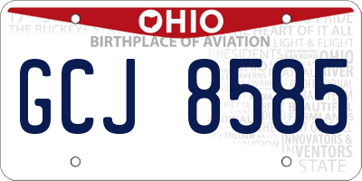 OH license plate GCJ8585