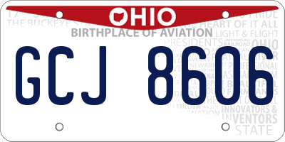 OH license plate GCJ8606