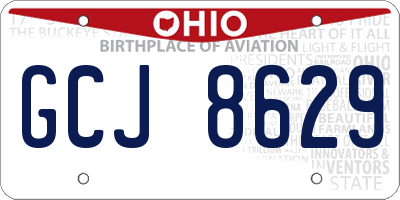 OH license plate GCJ8629