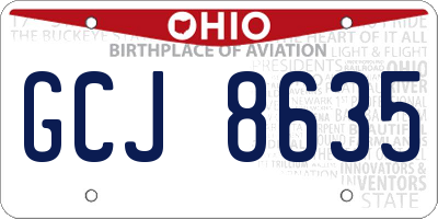 OH license plate GCJ8635