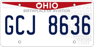 OH license plate GCJ8636