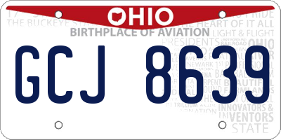 OH license plate GCJ8639
