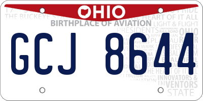 OH license plate GCJ8644