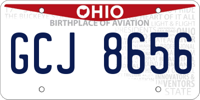 OH license plate GCJ8656