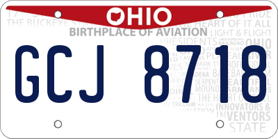 OH license plate GCJ8718