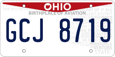 OH license plate GCJ8719