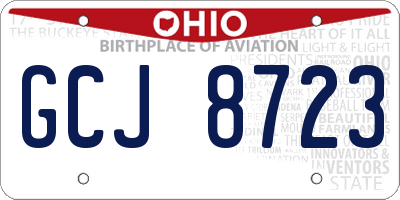 OH license plate GCJ8723