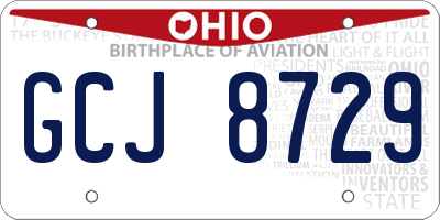 OH license plate GCJ8729