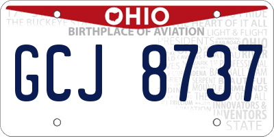 OH license plate GCJ8737