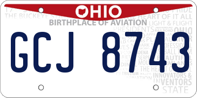 OH license plate GCJ8743