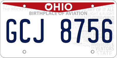 OH license plate GCJ8756