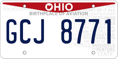 OH license plate GCJ8771