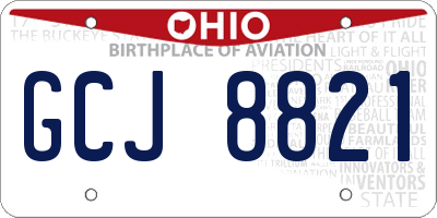 OH license plate GCJ8821