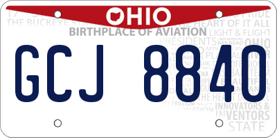 OH license plate GCJ8840