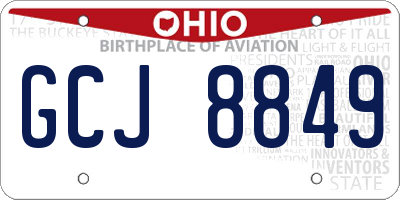 OH license plate GCJ8849