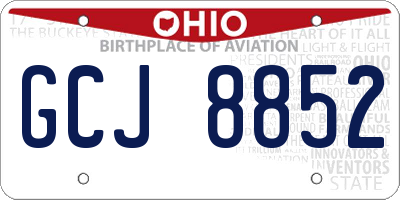 OH license plate GCJ8852