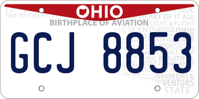 OH license plate GCJ8853