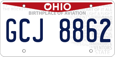OH license plate GCJ8862