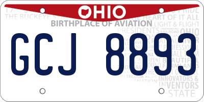 OH license plate GCJ8893