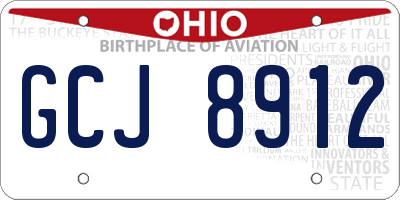 OH license plate GCJ8912