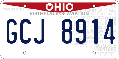 OH license plate GCJ8914