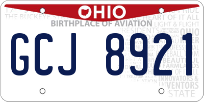 OH license plate GCJ8921