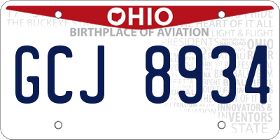 OH license plate GCJ8934