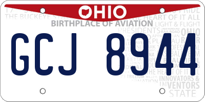 OH license plate GCJ8944