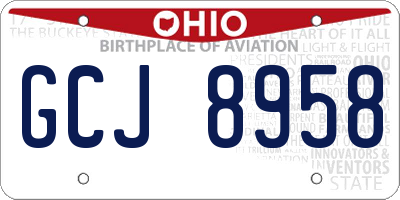OH license plate GCJ8958