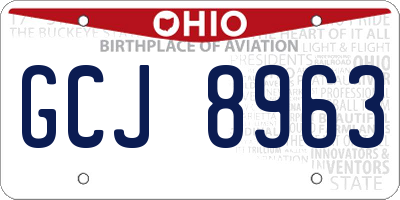 OH license plate GCJ8963