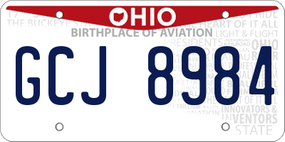OH license plate GCJ8984