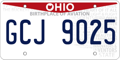 OH license plate GCJ9025
