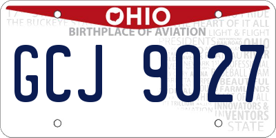 OH license plate GCJ9027