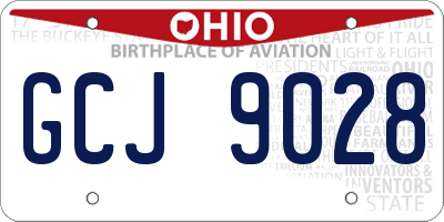 OH license plate GCJ9028
