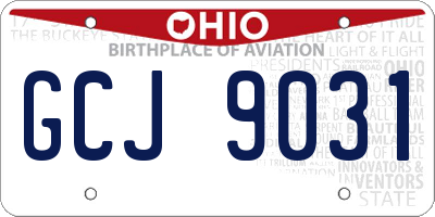 OH license plate GCJ9031