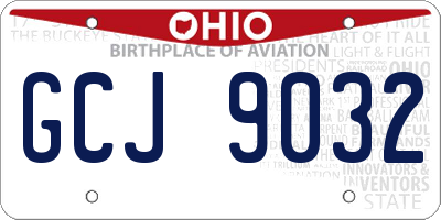 OH license plate GCJ9032
