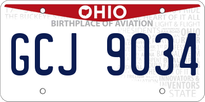 OH license plate GCJ9034