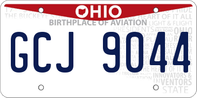 OH license plate GCJ9044
